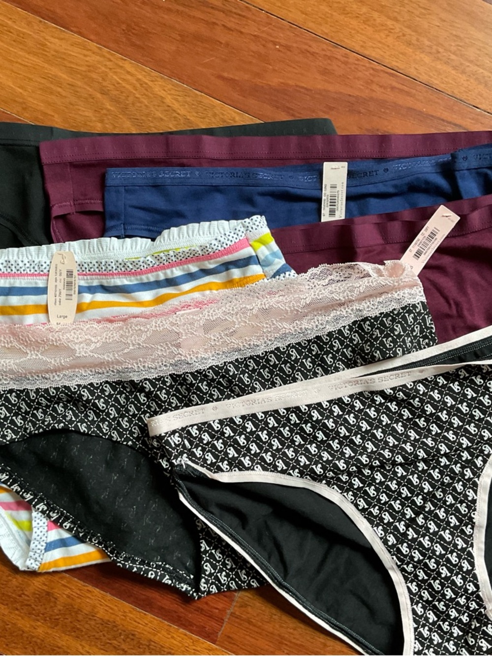 NEW Victoria's Secret Lot of 7 size L panties
